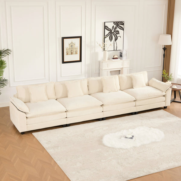 English Elm Wider Ergonomic Loveseat with Breathable Chenille Upholstery, Modular Design, Plush Double-Layer Cushioning W1143S00046 W1143S00046