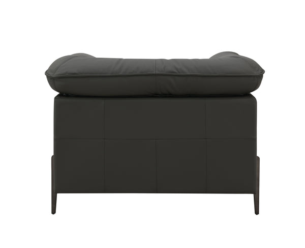 English Elm Tadi Black Top Grain Leather Chair with Memory Foam & Feather Cushions, Durable Hardwood Frame, 220lb capacity B2726P265280