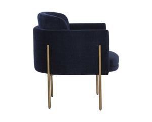 Sunpan Richie Lounge Chair - Modern Comfort with Elegant Design, Perfect for Stylish Living Spaces and Relaxation Antique Brass / Danny Navy