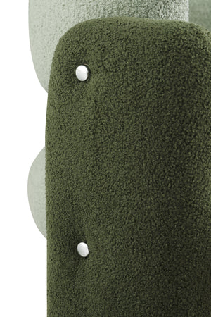 English Elm Accent Chair with Hollow Backrest for Ergonomic Support, Solid Wood Frame, Stylish Fabric Upholstery Green W1420P194059