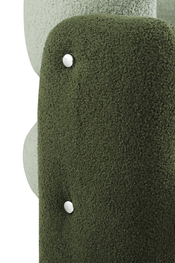 English Elm Accent Chair with Hollow Backrest for Ergonomic Support, Solid Wood Frame, Stylish Fabric Upholstery Green W1420P194059