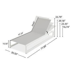 English Elm Christopher Knight Home® - 5-Level Adjustable Outdoor Chaise Lounge - Durable Aluminum Frame, 5 Recline Positions For Comfort N779P281585W