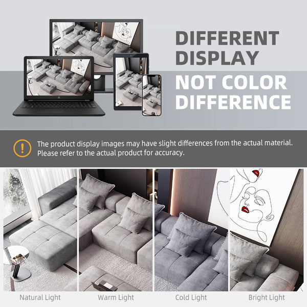 English Elm Modern Oversized Modular Sectional Sofa – Plush Chenille, 8 Diy Configurations, No Assembly, Grey W1885S00068