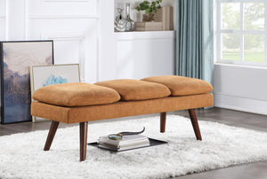 OSP Home Furnishings Amanda 54" Mid-Century Bench Rust