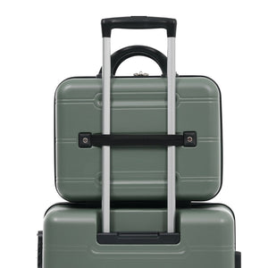 English Elm 6 Piece Hardshell Abs Travel Set with Spinner Wheels Combination Lock and Toiletry Bag Army Green N732P391465F