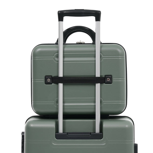 English Elm 6 Piece Hardshell Abs Travel Set with Spinner Wheels Combination Lock and Toiletry Bag Army Green N732P391465F