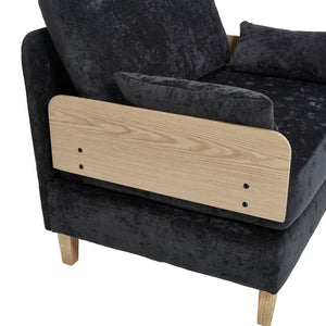 English Elm Foldable sofa bed recliner with three pillows, 3-in-1 convertible sleeper for small spaces, mid-century modern comfort Black W395P290560