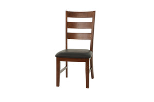 English Elm Contemporary Rectangular Dining Table Set 7pc with 18" Expandable Leaf, Faux Leather Chairs, Warm Finish Walnut 65 L x 48 W x 10 H B011S01093