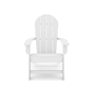 English Elm Adirondack Outdoor Chair Weatherproof Hdpe Fan Back Ergonomic Poolside Patio Lounger White B195P198777