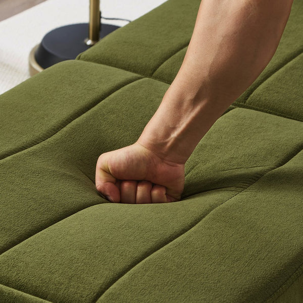 English Elm Upholstered Convertible Sleeper Sofa with 5-Position Recline, Pull-Out Bed, Deep Seat & Storage Pockets Green N719P272689F