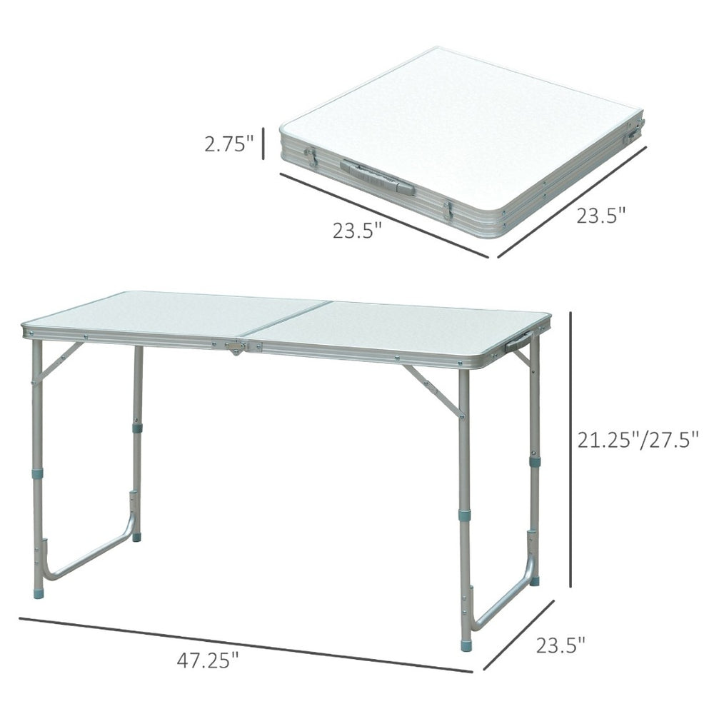 English Elm Aluminum Alloy Folding Camp Table with Mdf Top for Outdoor Picnic or Workspace T3971P383349