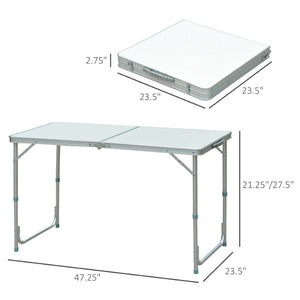 English Elm Aluminum Alloy Folding Camp Table with Mdf Top for Outdoor Picnic or Workspace T3971P383349