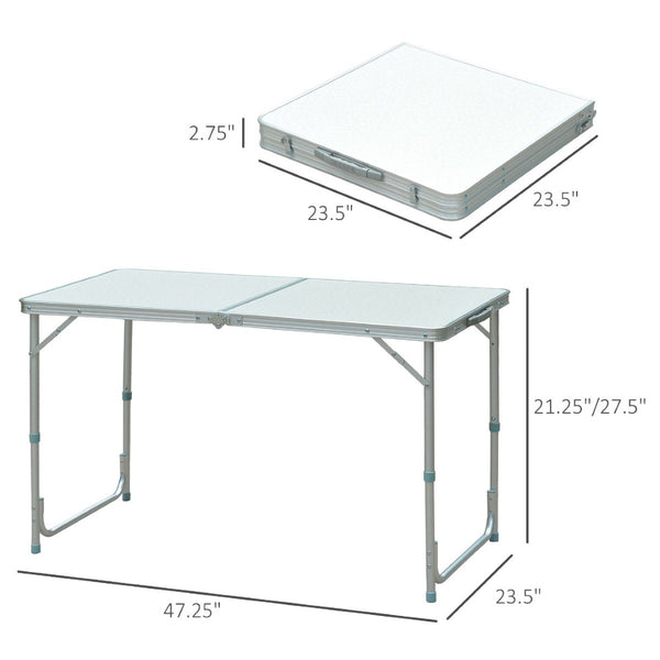 English Elm Aluminum Alloy Folding Camp Table with Mdf Top for Outdoor Picnic or Workspace T3971P383349