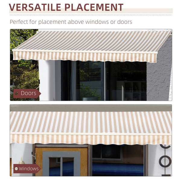 English Elm Outsunny 13' X 8' Retractable Awning - Uv & Water-Resistant Shade For Patios, Decks, & Balconies! W2225P174188-GIGA