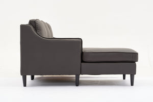 English Elm 94.5 Inch L-Shaped Genuine Leather Sofa With Left Chaise Lounge - Modern Espresso Elegance For Home W791S00023