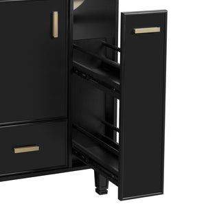 English Elm Christopher Knight Home® - 24" Bathroom Vanity with Ceramic Sink, Solid Wood Frame, Soft-Close Drawers & Ample Storage Appeal Black N759P269734B