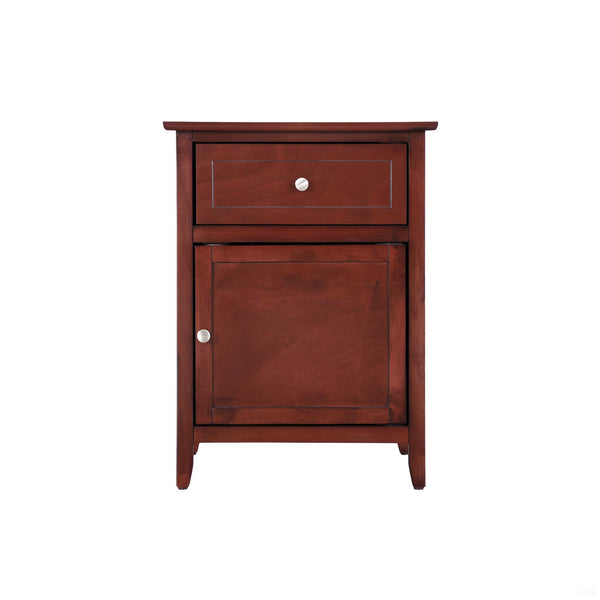 English Elm Transitional Cherry Nightstand with Large Drawer, 25"H x 19"W x 15"D, Durable Particle Board, Rich Finish B078112164
