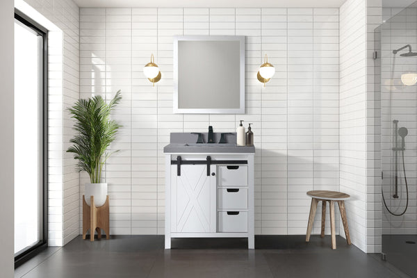 English Elm White 30-in Bath Vanity with Soft-Close Drawers, Solid Wood Frame, Fully Assembled, Spacious Storage B2731P259995