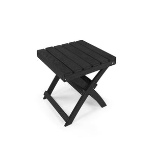 English Elm Seaview Recycled Hdpe Outdoor Folding Side Table Uv Resistant Patio Deck Use Black B2745P409721
