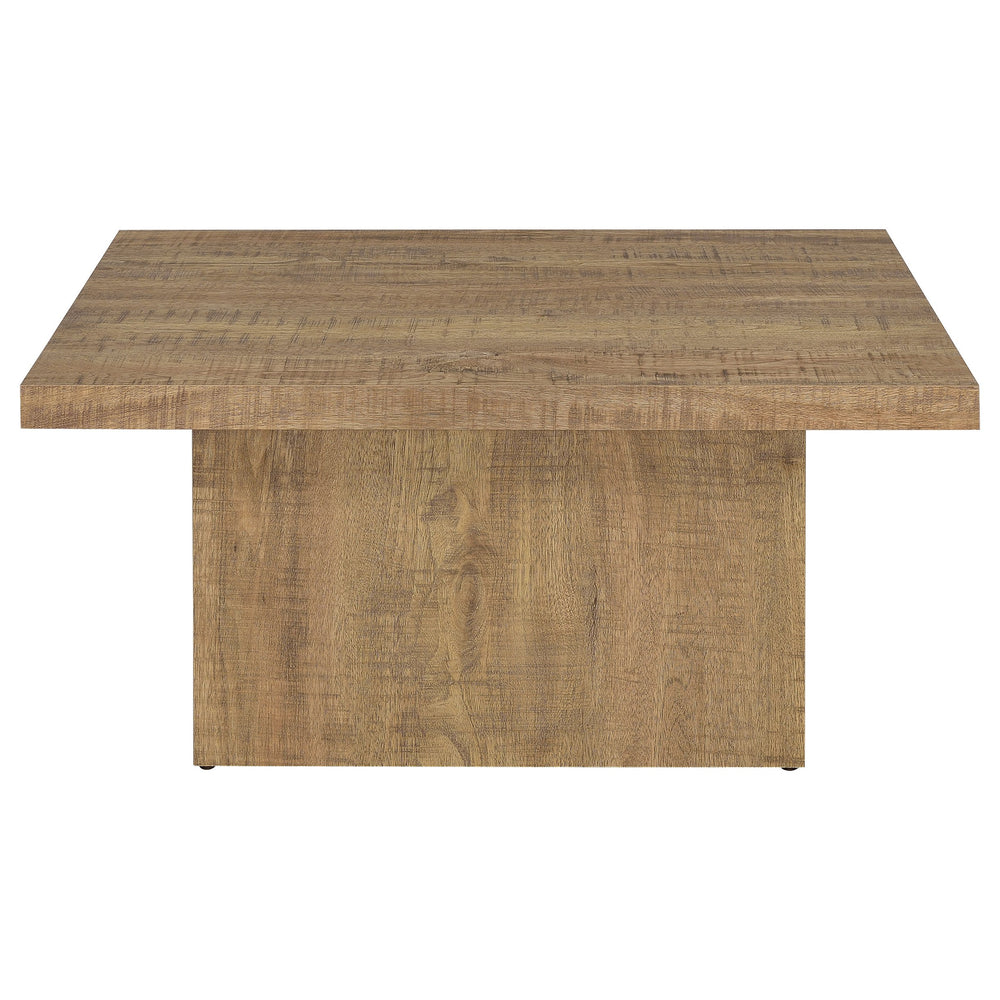English Elm Exeter Mango Square Coffee Table with Natural Grain, Rustic-Modern Engineered Wood, 35.5" Square B062P375994