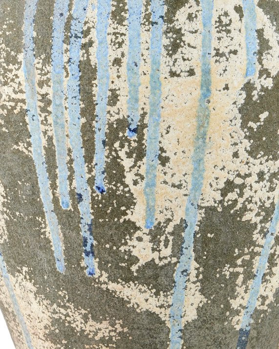 Currey & Company Catania Antique Blue Drip Table Lamp – Handcrafted Terracotta With Unique Glaze, 2ft Bold Statement Piece Blue Terracotta 6000-1044-currey-company