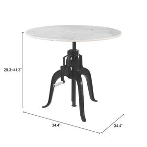 Zuo Modern Mufid Bistro Table In Elegant White & Black – Modern Marble & Iron Design For Stylish Dining Spaces White Natural Marble,Mdf,Iron 110809-zuo-modern
