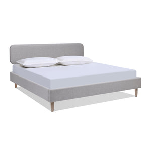 English Elm Jennifer Taylor Home - Diego King Low Upholstered Platform Bed In Light Grey - Modern Elegance With Natural Wood Legs B2719P238662