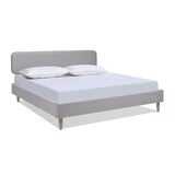 English Elm Diego Low Upholstered Platform Bed, King, Light Grey Polyester