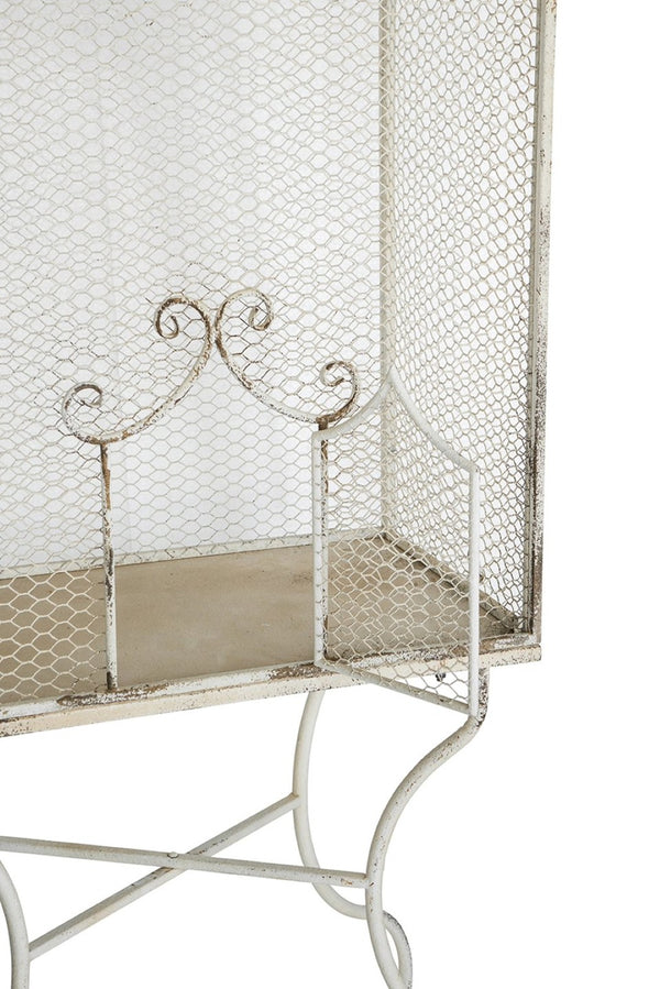 English Elm 27.6x15x66.9" Vintage Iron Greenhouse Scrollwork Frame Shabby Chic Plant Display Stand W2078P496463
