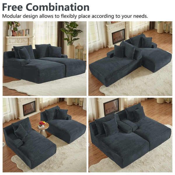 English Elm Indoor Oversized Double Chair Sleeper Sofa Wide Low Profile Minimalist Lounge Seat Dark Gray W2100S00350