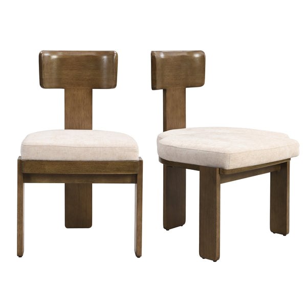 English Elm Christopher Knight Home® - Upholstered Modern Dining Chairs Set of 2 with Comfortable Fabric Seats, Solid Rubber Wood Legs, 330lb capacity and Timeless Design Beige N779P236964A