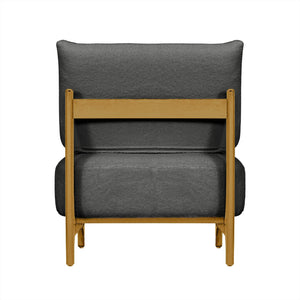 English Elm Single Teddy Fleece Chair Retro Solid Rubberwood Frame Cozy Lazy Sofa Accent Seat for Living Room Comfortable Stylish Durable (Black) W2941P318225