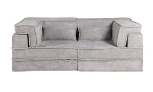 English Elm Compression Modular Floor Sofa Bed - Versatile, No Assembly, Soft Fleece, Memory Foam Loveseat, Light Grey W3723P377153