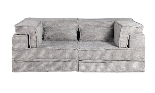 English Elm Compression Modular Floor Sofa Bed - Versatile, No Assembly, Soft Fleece, Memory Foam Loveseat, Light Grey W3723P377153