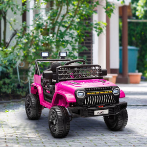 English Elm Qaba 12v Battery Powered Kids Ride on Utv with Spring Suspension and Remote Pink W2225P249876