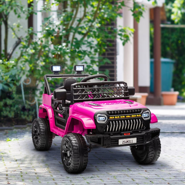 English Elm Qaba 12v Battery Powered Kids Ride on Utv with Spring Suspension and Remote Pink W2225P249876