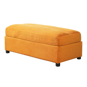 English Elm Christopher Knight Home® - 42.8" Oversized Chaise Lounge with Storage Ottoman, Corduroy Upholstery, USB Port & Cup Holders for Cozy Living Space Yellow N765P350851Y