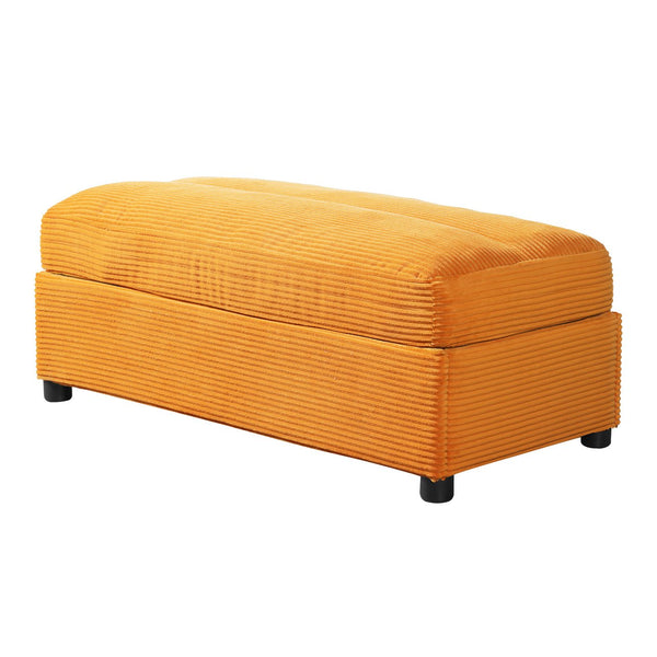 English Elm Christopher Knight Home® - 42.8" Oversized Chaise Lounge with Storage Ottoman, Corduroy Upholstery, USB Port & Cup Holders for Cozy Living Space Yellow N765P350851Y