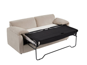 English Elm 79.13-Inch Sleeper Sofa Bed Corduroy Pull-Out Futon 3-Mode Recliner 450lb Capacity Brown Modern Comfort W820P190065