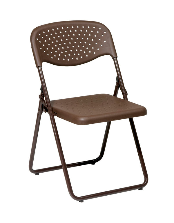 OSP Home Furnishings Plastic Folding Chair Stackable Ventilated Seat for Office Events with Lifetime Warranty FC8000NB-1