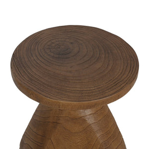 English Elm Patti Outdoor Mgo Side Table Sculptural Waterdrop Base with Wood Grain Texture N775P372422W