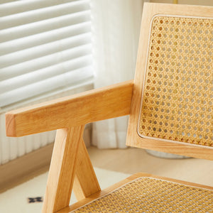 English Elm 2 Dining Chairs - Elegant Rubberwood With Hand-Woven Rattan, Versatile For Dining & Living Spaces W2720P237603