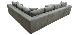 English Elm Coffee-bean Curved Upholstered Sectional with Self-expanding Setup for Large Living Rooms Light Gray B2748S00065