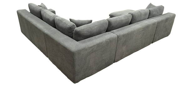 English Elm Coffee-bean Curved Upholstered Sectional with Self-expanding Setup for Large Living Rooms Light Gray B2748S00065