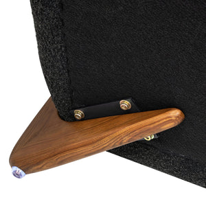 English Elm Jennifer Taylor Home - Alpine 90.5" Sherpa Sofa in Ebony Bouclé with 24" Deep Seats, Removable Cushions & Oak Legs Black B2719P238344