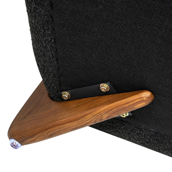 English Elm Jennifer Taylor Home - Alpine 90.5" Sherpa Sofa in Ebony Bouclé with 24" Deep Seats, Removable Cushions & Oak Legs Black B2719P238344