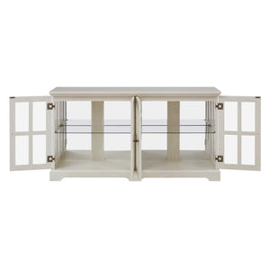 English Elm Led Curio Display Cabinet - Antique White Showcase With Glass Doors, Adjustable Shelves & Led Lighting W2275P231690