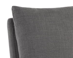 Sunpan Glenrose Elegant Wheeled Dining Armchair - Classic Comfort with Feather-Filled Cushions for Style Effie Smoke