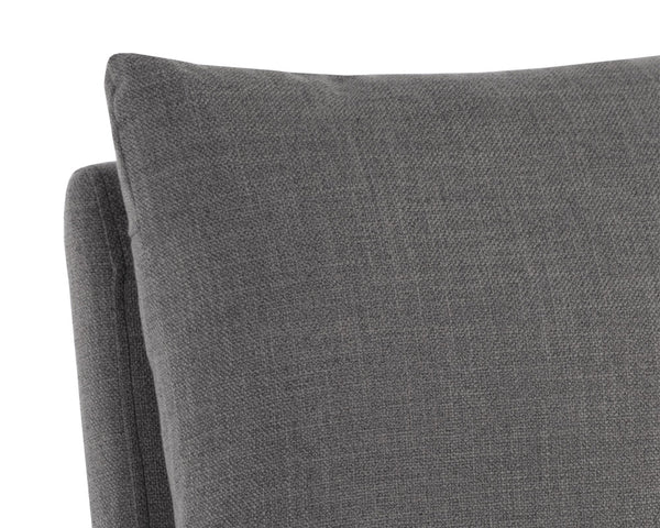 Sunpan Glenrose Elegant Wheeled Dining Armchair - Classic Comfort with Feather-Filled Cushions for Style Effie Smoke