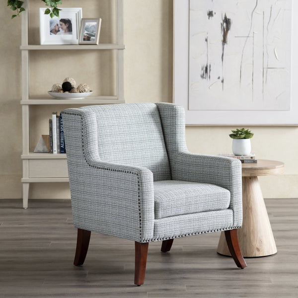 Crestview Collection Modern Indigo Accent Chair - Stylish Comfort For Your Living Room With Sturdy Legs And Plush Cushion Gray Polyester Evfzr4351sbre
